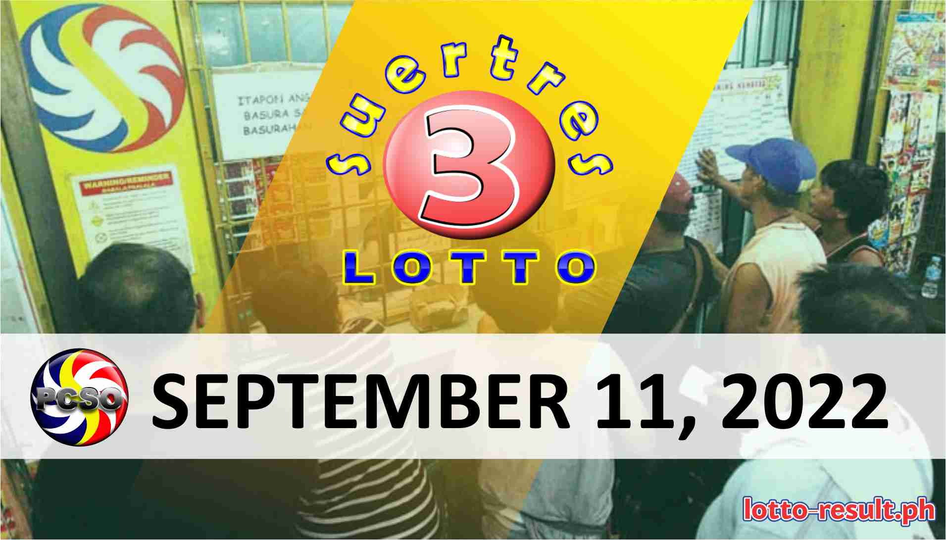 SWERTRES RESULT Today Sunday September 11 2022 Official PCSO Lotto