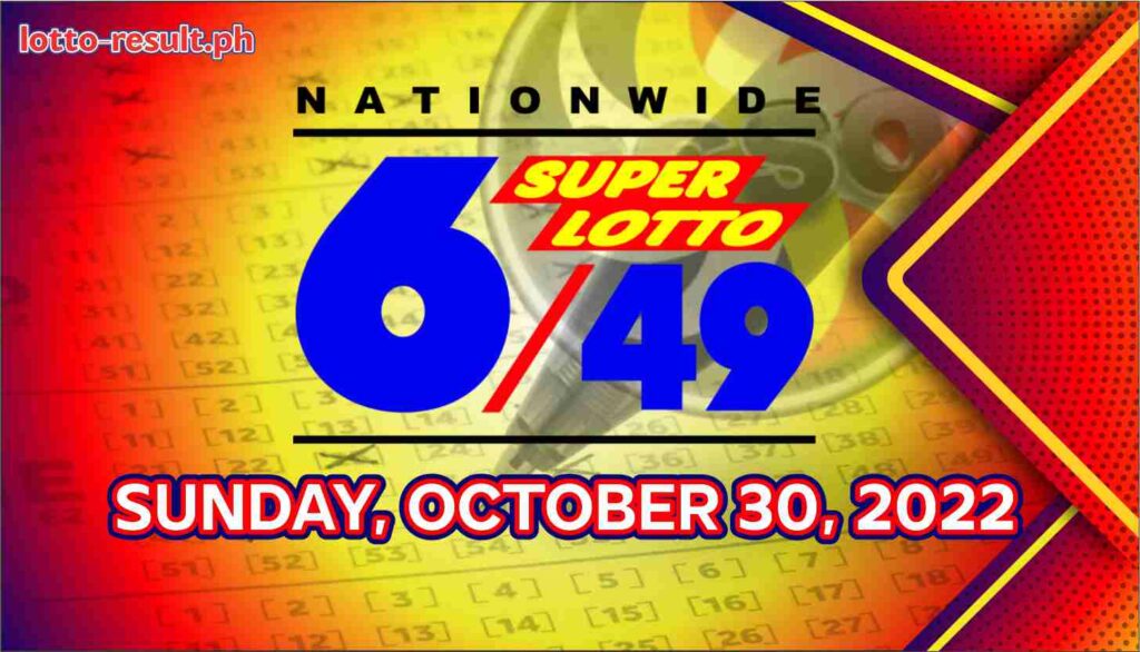 6/49 Lotto Result Today, Sunday, October 30, 2022 Official PCSO Lotto