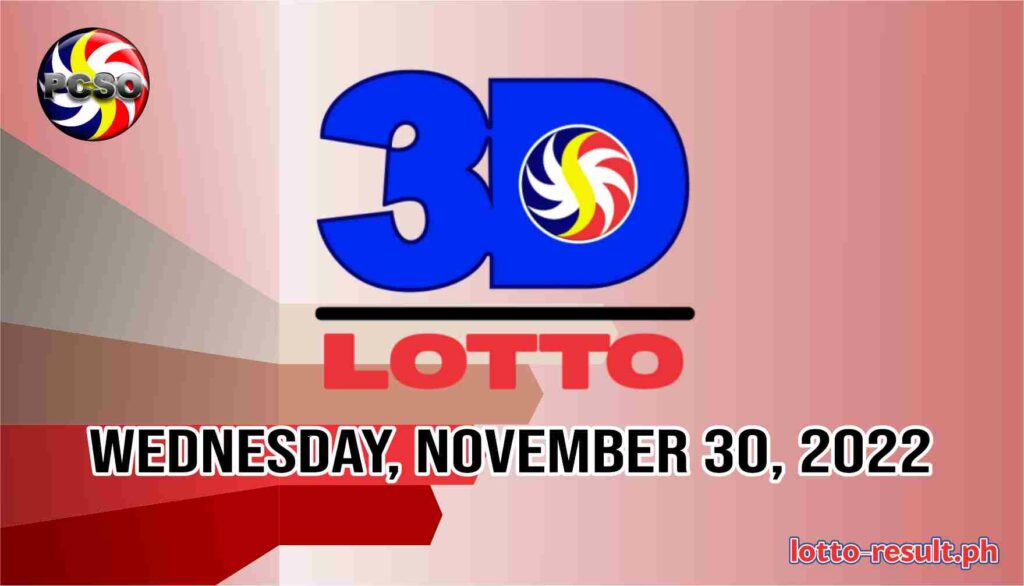 3D LOTTO RESULT Today, Wednesday, November 30, 2022 - Official PCSO ...