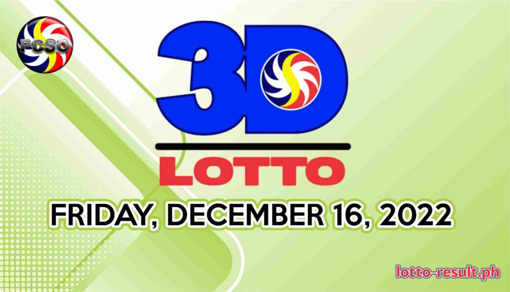 3D LOTTO RESULT Today, Friday, December 16, 2022 - Official PCSO Lotto ...