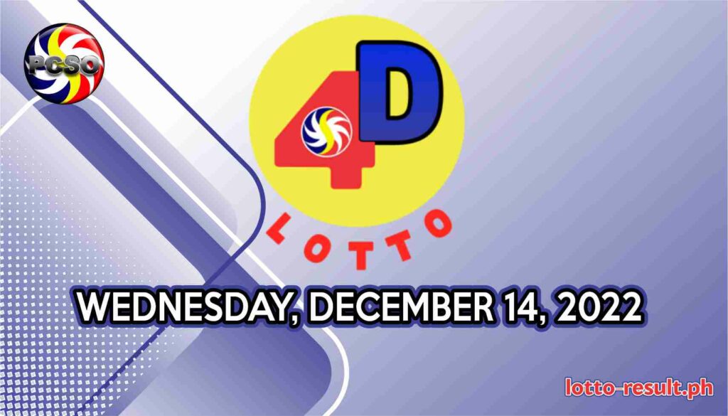 4D Lotto Result Today, Wednesday, December 14, 2022 Official PCSO