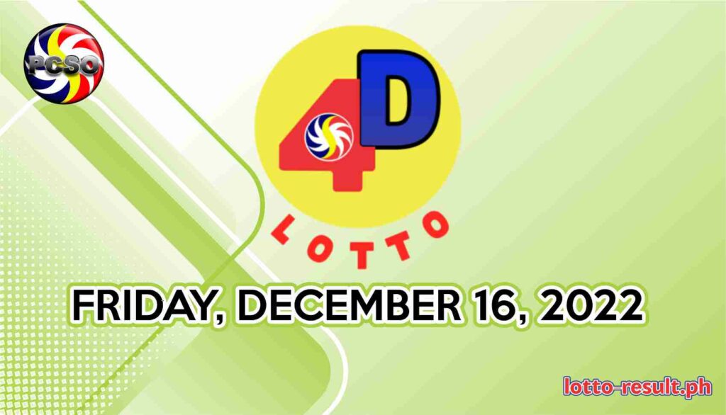 4D Lotto Result Today, Friday, December 16, 2022 Official PCSO Lotto