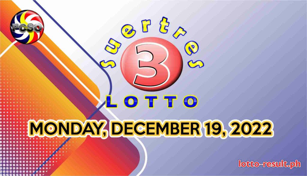 SWERTRES RESULT Today, Monday, December 19, 2022 Official PCSO Lotto